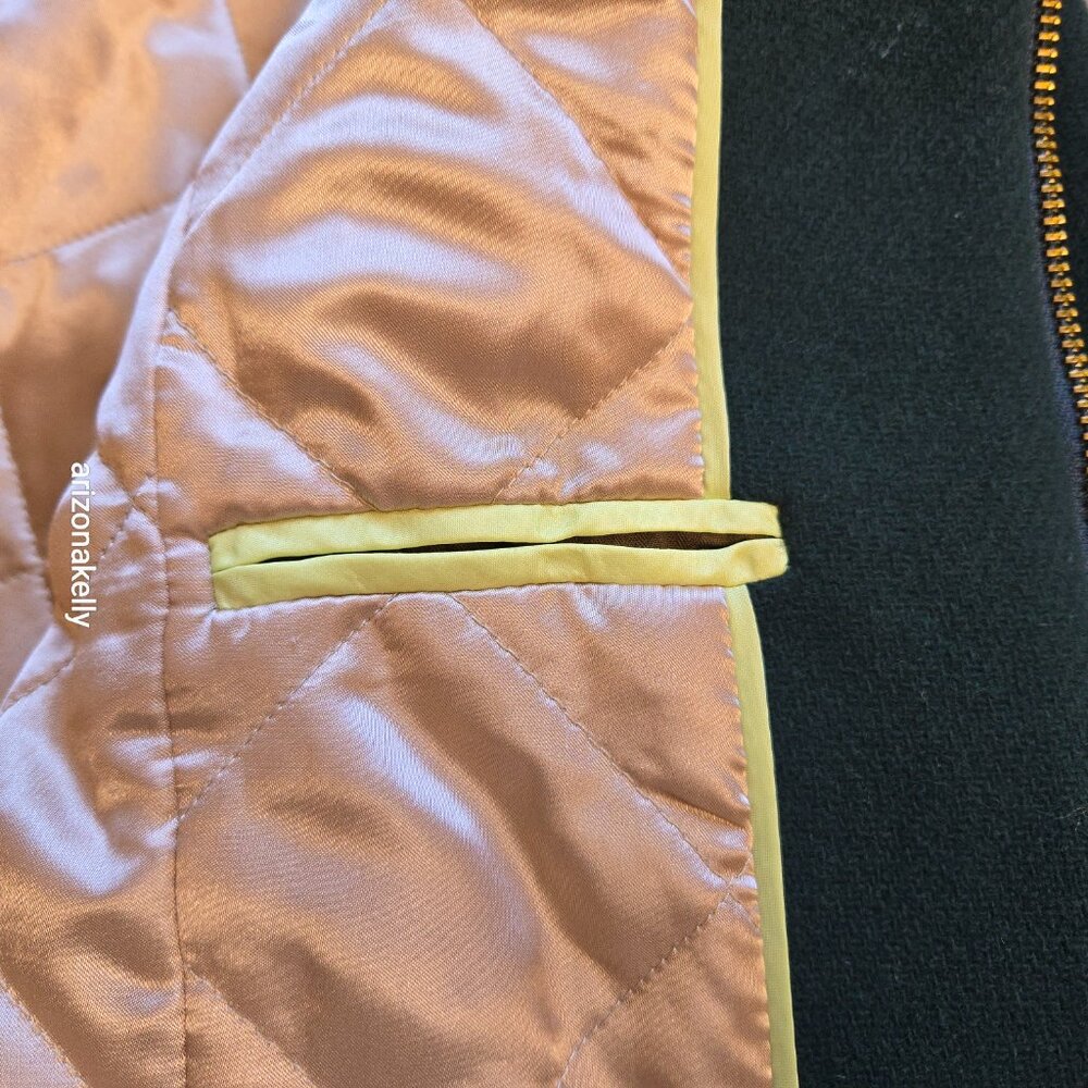 J. Crew Lodge Coat Italian Stadium Wool GREEN Size 0 Nello Gori Retail $350 - Picture 9 of 16